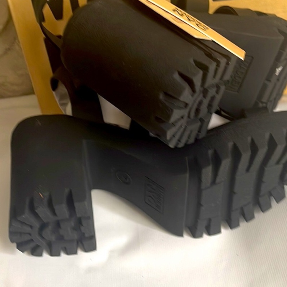 Madden Nyc Black Jelly Fisherman block heel sandals - Picture 10 of 10